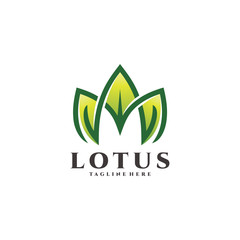 Modern Lotus Logo, Leaf and Flower Vector Icon