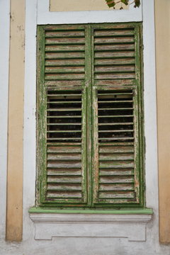 Rustic wooden window shuters