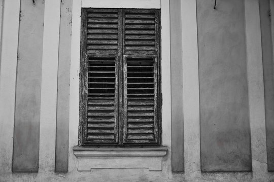 Rustic wooden window shuters