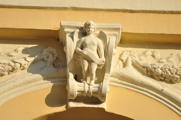 beautiful architecture at the window, in Bistrita, ROMANIA,