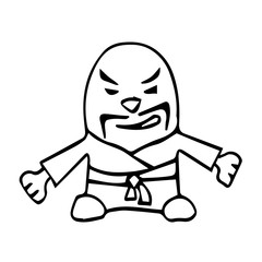 karate martial art samurai kimono cartoon isolated vector silhouette