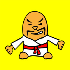 karate martial art samurai kimono cartoon isolated vector silhouette