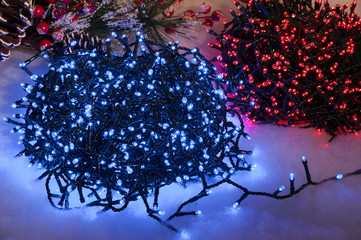 christmas lights and decoration, a tangle on white