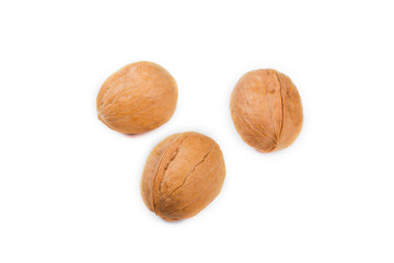 organic walnuts isolated on white background