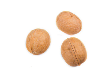 organic walnuts isolated on white background