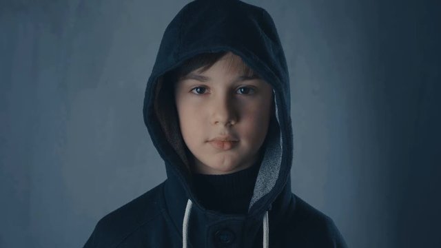 Teennager Boy in hooded top