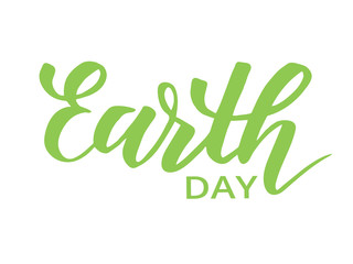 Earth day modern brush calligraphy