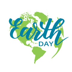 Earth day modern brush calligraphy
