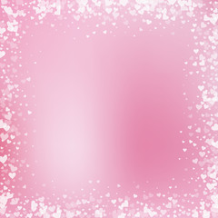 White heart love confettis. Valentine's day frame 