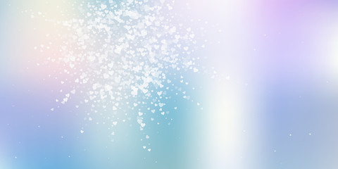 White heart love confettis. Valentine's day explos