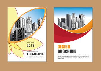 Business abstract vector template. Brochure design, cover modern layout, annual report, poster, flyer in A4 with colorful triangles, geometric shapes for tech, science, market with light background