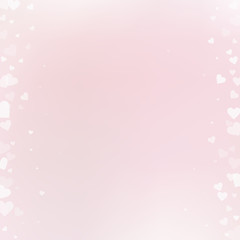 White heart love confettis. Valentine's day border