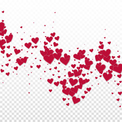 Red heart love confettis. Valentine's day falling 