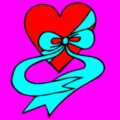 heart love Valentine's Day cartoon isolated vector silhouette