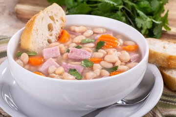 Bowl of Ham and Bean Soup