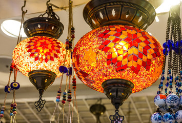 Traditional Arabic glass lamps
