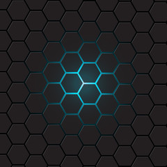 Dark gray hexagon background, vector