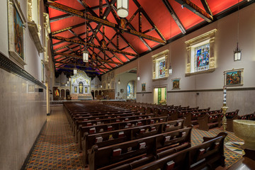 Interior of the historic Cathedral Basilica of St. Augustine of Saint Augustine, Florida