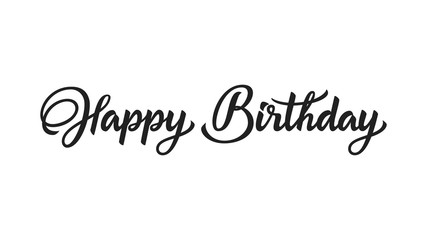 Happy birthday inscription in the style of lettering. Vector  Illustration. - Vector