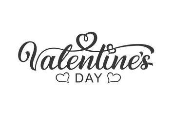 Ready design calligraphic, hand lettering happy valentines day. Vector Illustration. - Vector