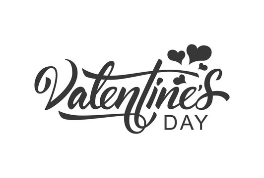 Ready design calligraphic, hand lettering happy valentines day. Vector Illustration. - Vector