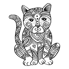 Fototapeta na wymiar Cat decorative illustration.