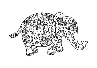 Elephant decorative illustration.