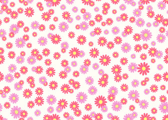 Daisy floral seamless vector background - Vector