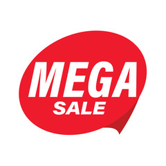 Mega Sale label red