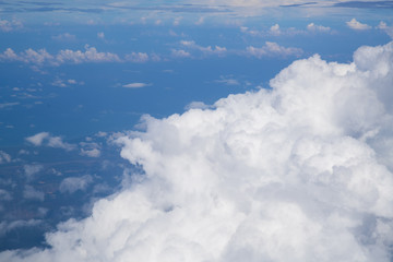 Sky background over spread cloud scatter,