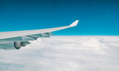 Fototapeta premium aerial view, airplane in the sky