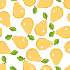 pears seamless pattern on white background