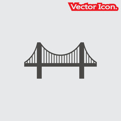 Bridge icon isolated sign symbol and flat style for app, web and digital design. Vector illustration.