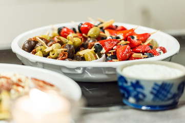 Italian antipasti plate