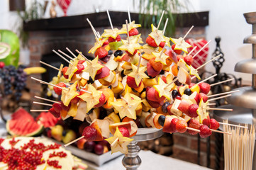 Fruit skewers appetizers