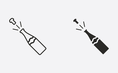 Champagne filled and outline vector icon sign symbol