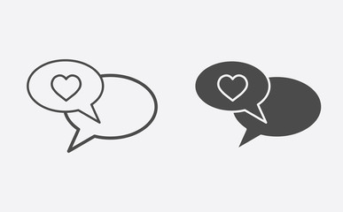 Chat filled and outline vector icon sign symbol