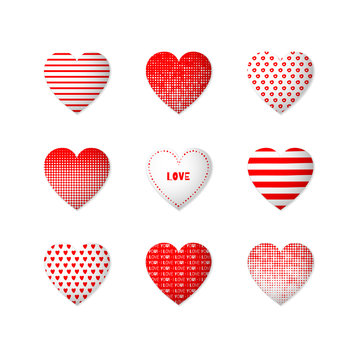 This is a set of red heart icons.