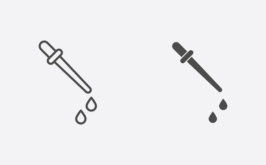 Dropper filled and outline vector icon sign symbol