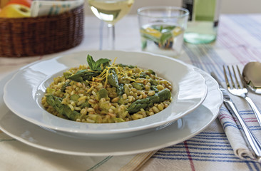 risotto ai cinque cereali grano farro orzo avena riso con asparagi