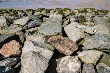 Big sea stones background