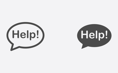 Help filled and outline vector icon sign symbol