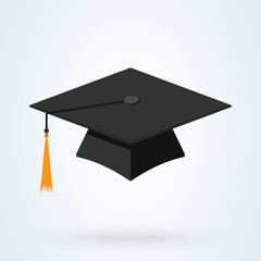 Graduation cap vector icon. flat illustration hat education symbol