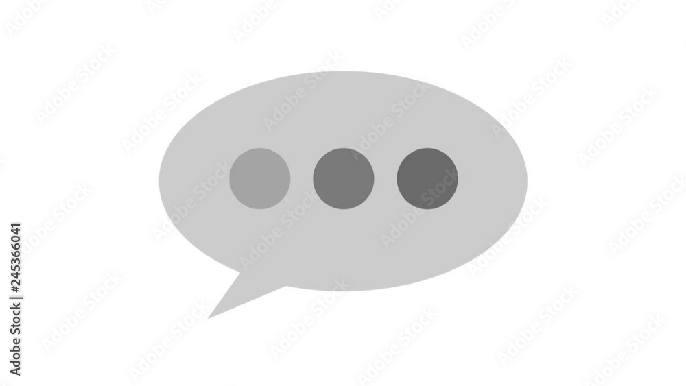 Poster 4k social network speech bubble icons with dots/ 4k animation of a speech bubble icon with dots for 