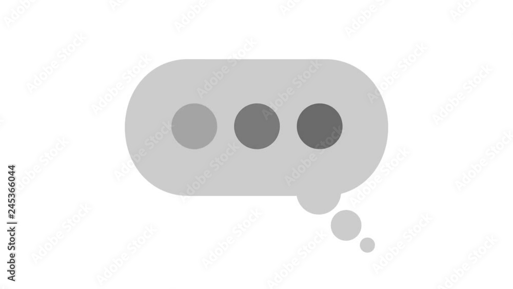 Poster 4k social network speech bubble icons with dots/ 4k animation of a speech bubble icon with dots for 