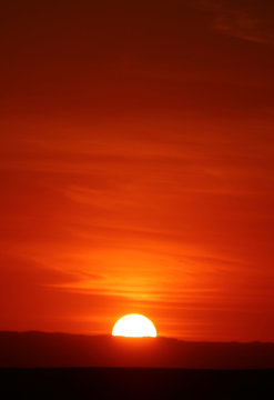 Fototapeta Breathtaking Sunset on the Huacachina Desert in Ica Region, Peru, South America 