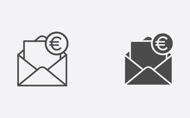 Mail filled and outline vector icon sign symbol