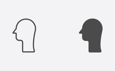 Man head filled and outline vector icon sign symbol