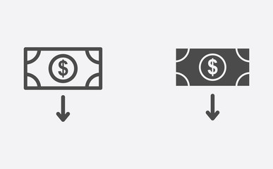 Money filled and outline vector icon sign symbol