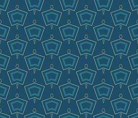 Obraz na płótnie Canvas Seamless geometric pattern, background, ornament. Five colors. Useful as design element for texture and artistic compositions.